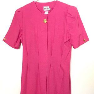 Leslie Fay short sleeve Pink Dress Poly Rayon Sz 8